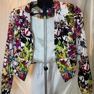 OVI Floral Cropped Blazer Jacket Size S